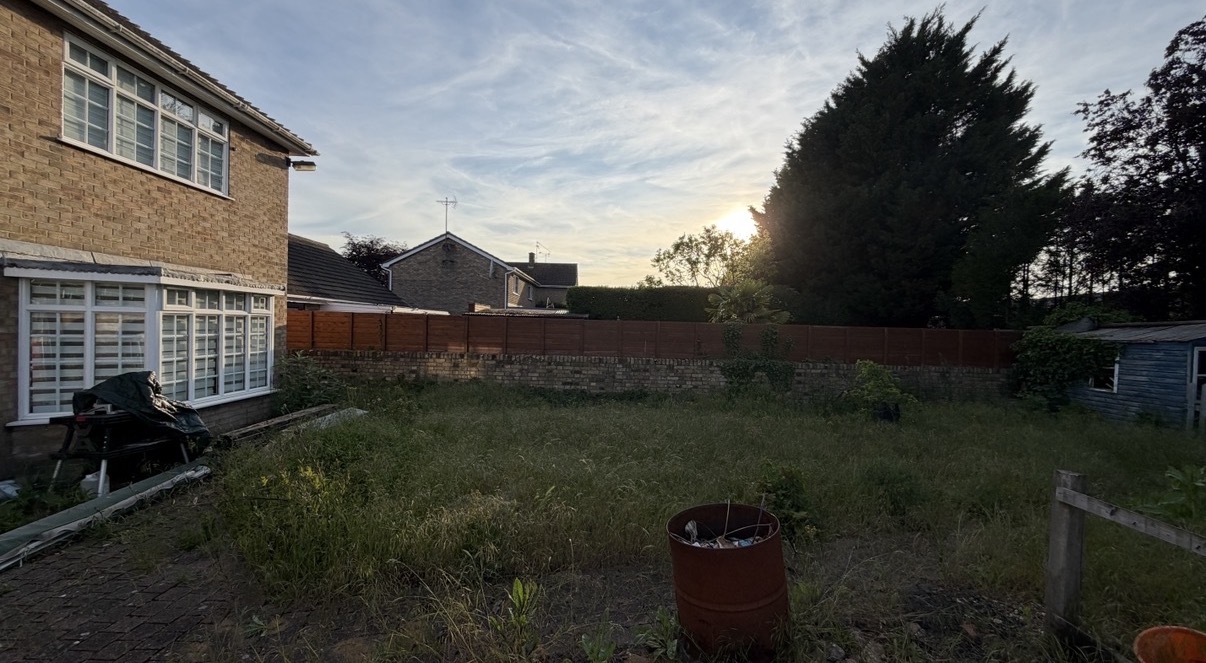 Before: Noble Grounds lawn mowing before and after in Wisbech